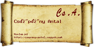 Csépány Antal névjegykártya